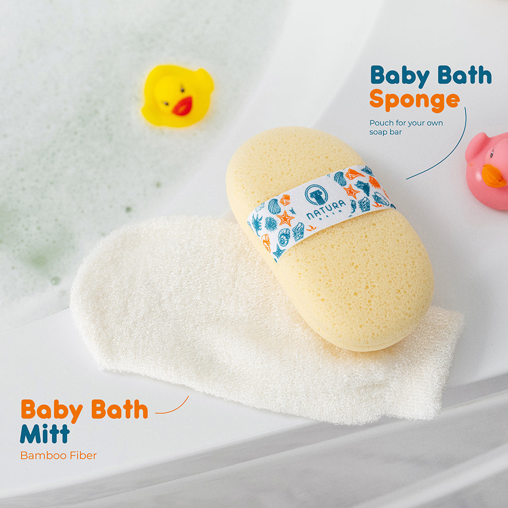 Natura Bath Bebek Banyo Eldiveni ve Bebek Banyo Süngeri