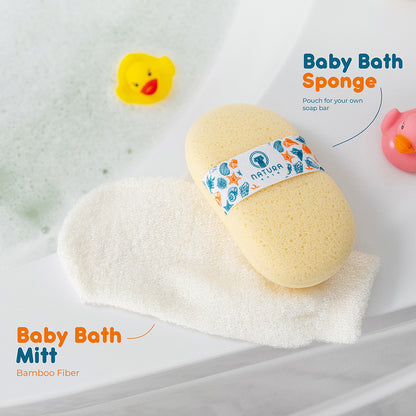 Natura Bath Bebek Banyo Eldiveni ve Bebek Banyo Süngeri