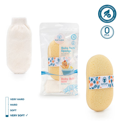 Natura Bath Bebek Banyo Eldiveni ve Bebek Banyo Süngeri