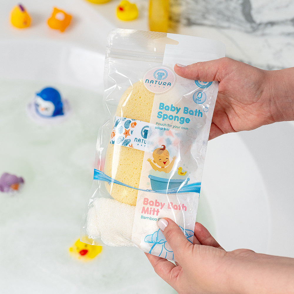 Natura Bath Bebek Banyo Eldiveni ve Bebek Banyo Süngeri